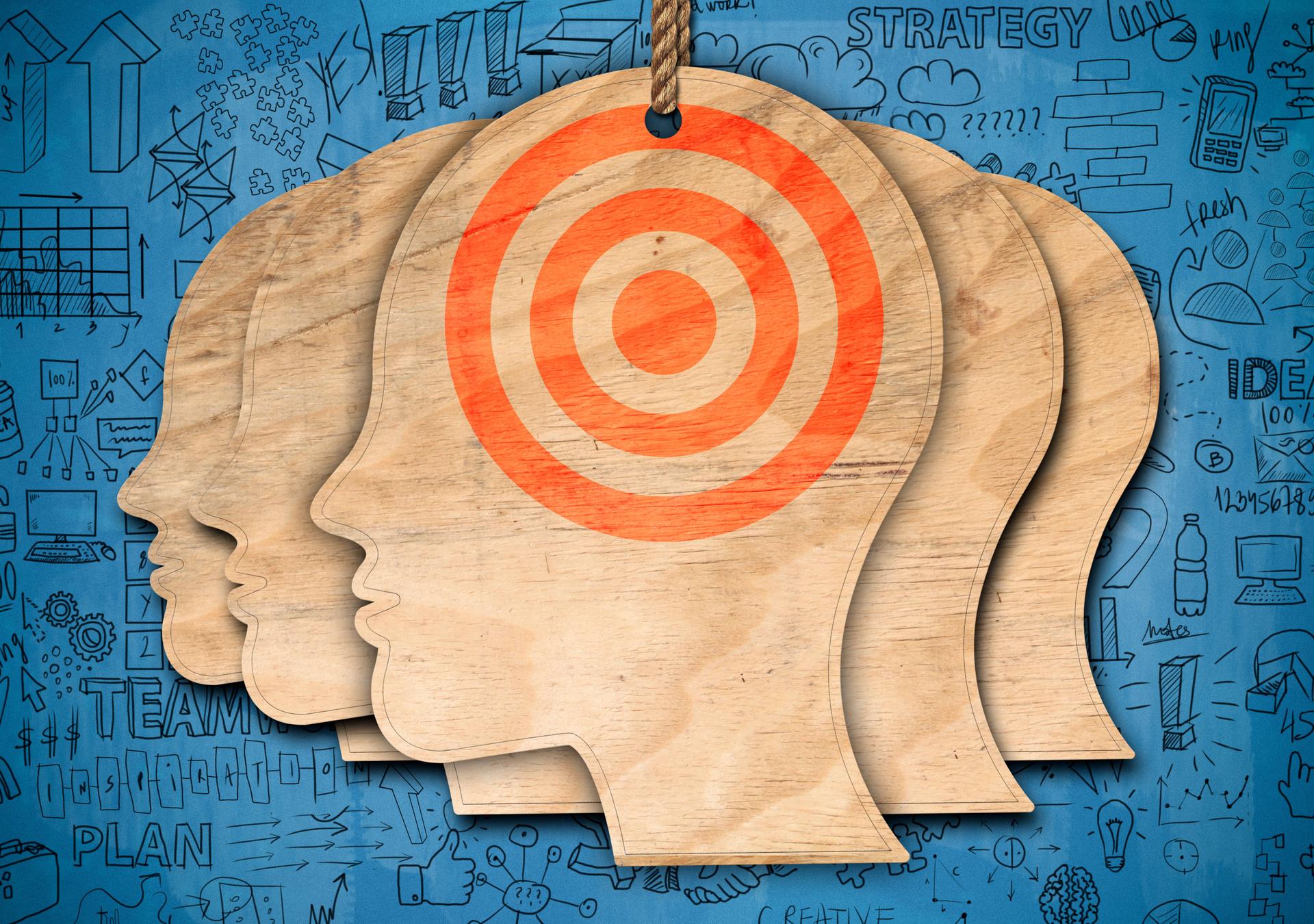 TARGET YOUR CUSTOMER / Blue background concept (Click for more)